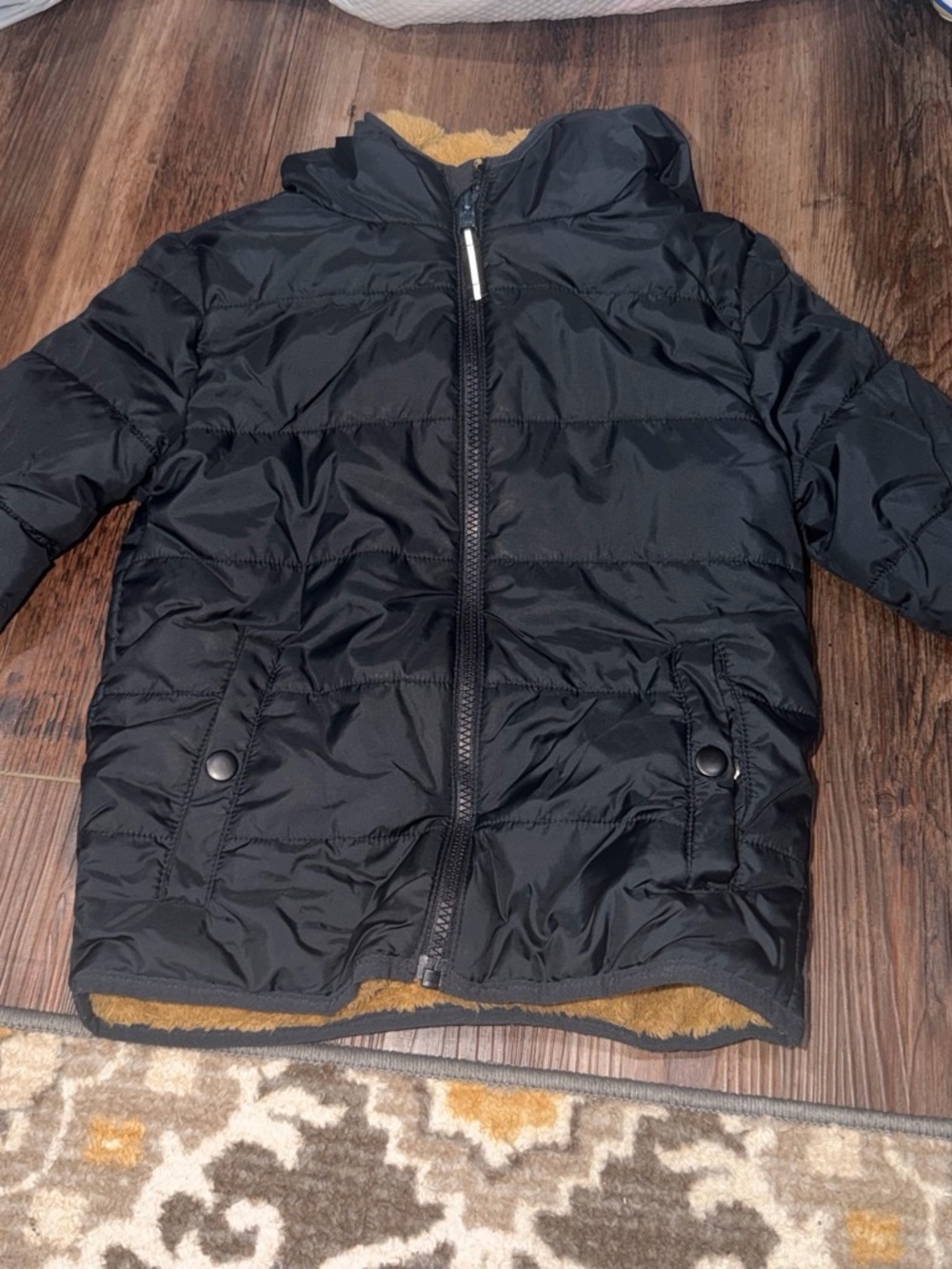 Kids Black Puffer Jacket with Cozy Lining